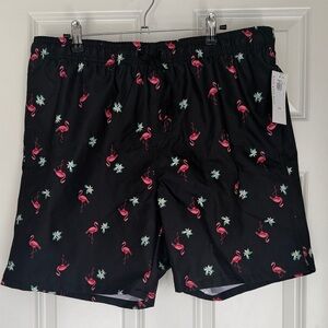 Old NavyBlack Flamingo Print Men's Swim Shorts